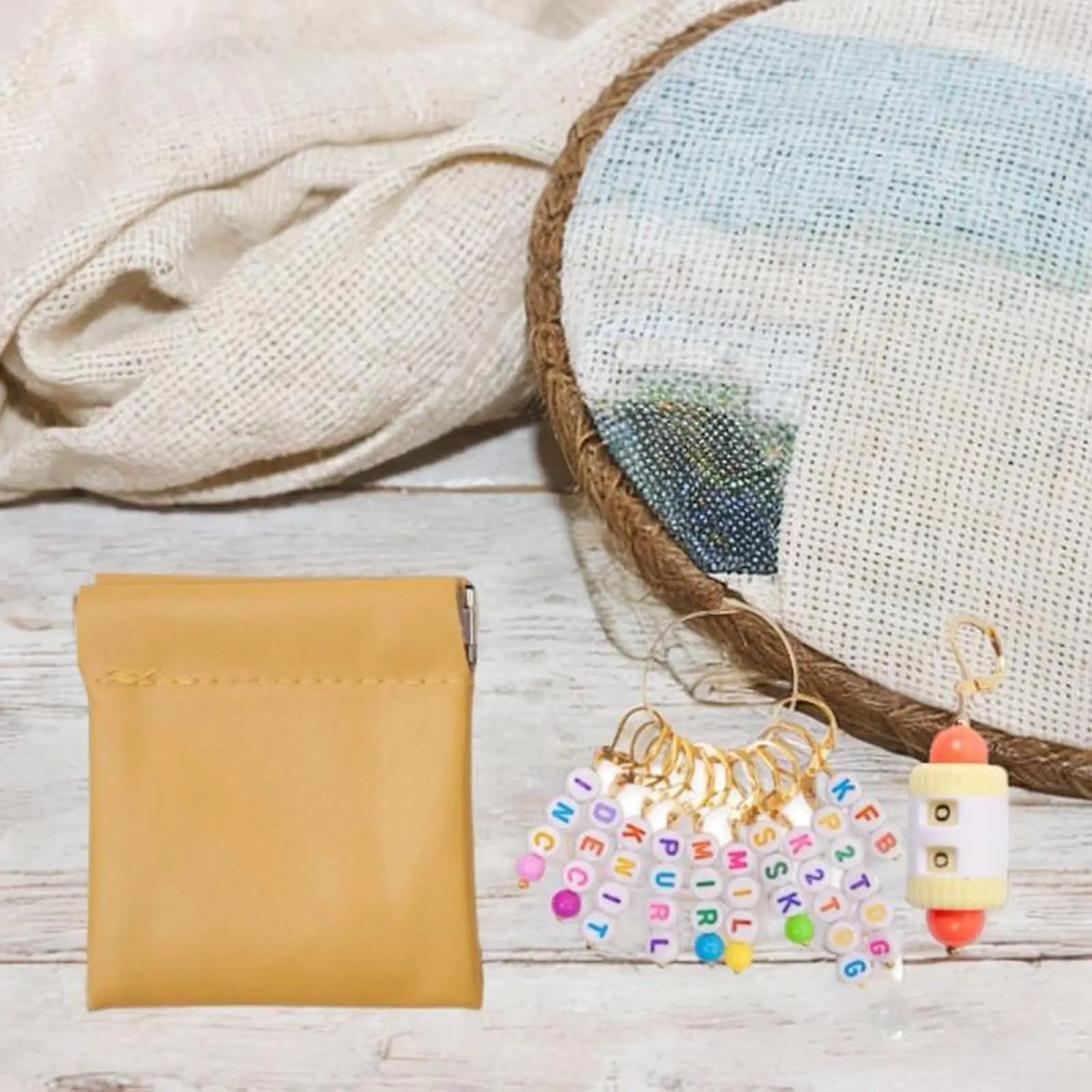 Marcadores de Punto con Letras y Contador, Hechos a Mano, Multiusos, Portátiles, para Tejer, Coser y Crochet