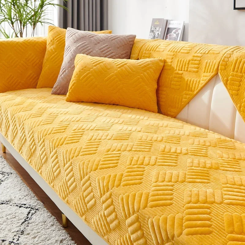 Thicken Plush Sofa Cover Towel Universal Non-slip Sofa Mat Winter Warm Sofa Towel Couch Slipcovers for Living Room Home Decor