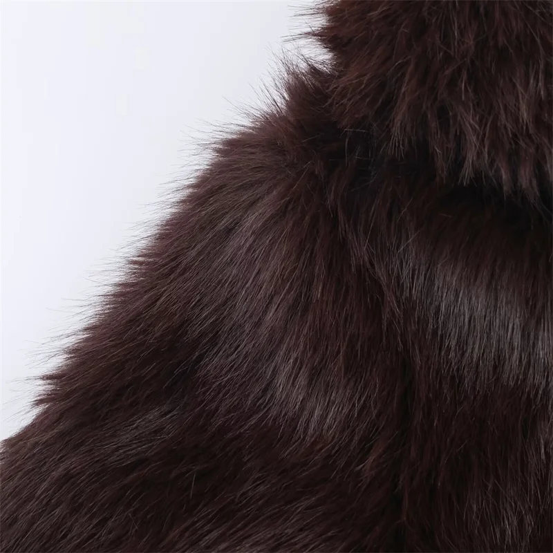 معطف فرو صناعي قصير للنساء، سترة متعددة الاستخدامات، أحادي اللون، طراز أوروبي وأمريكي، موضة جديدة، شتاء 2025 #6