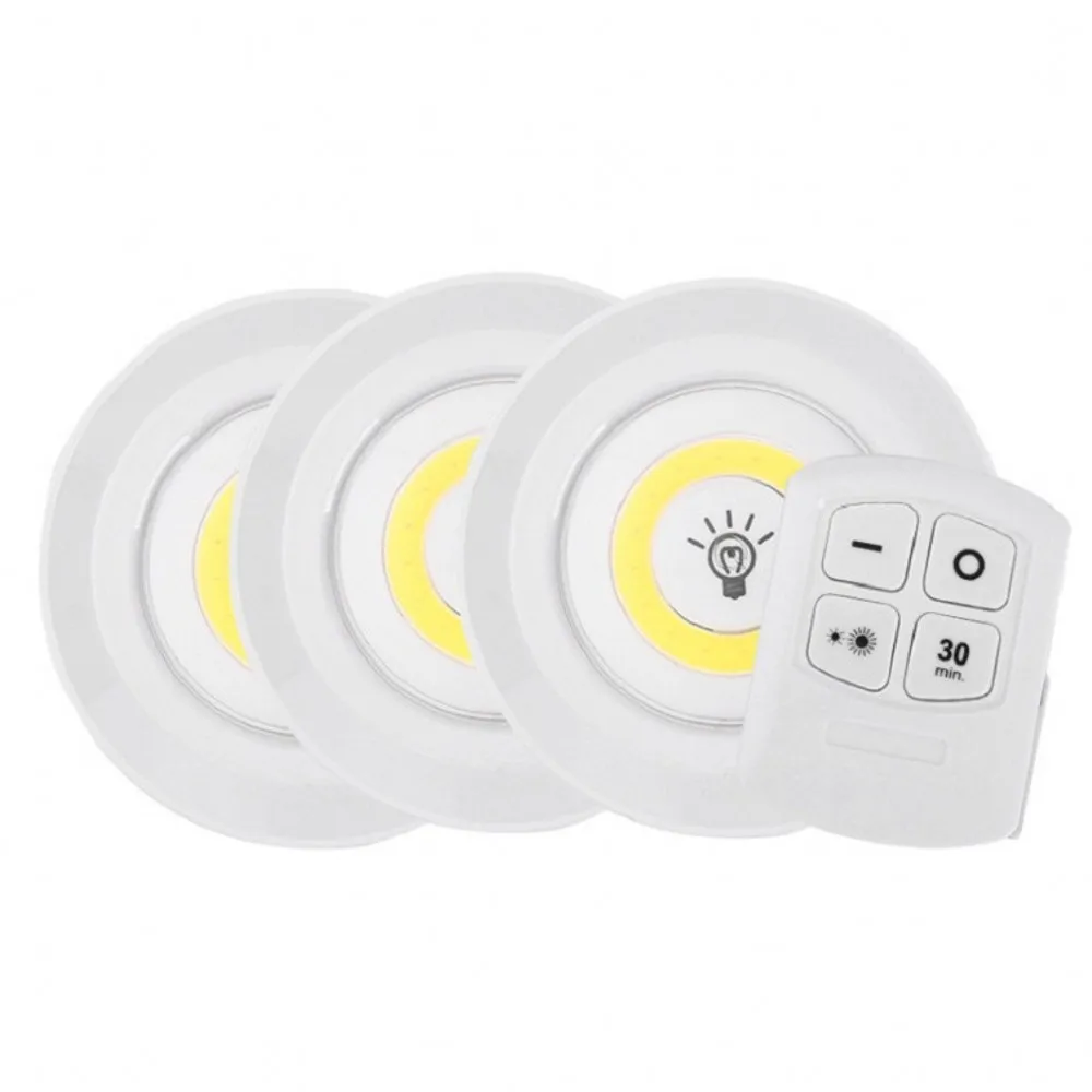 Imagem -02 - Super Brilhante Cob sob o Armário 5w Luz Led Controle Remoto sem Fio Pode Ser Escurecido Guarda-roupa Noite Lâmpada Casa Quarto Cozinha Nightlight