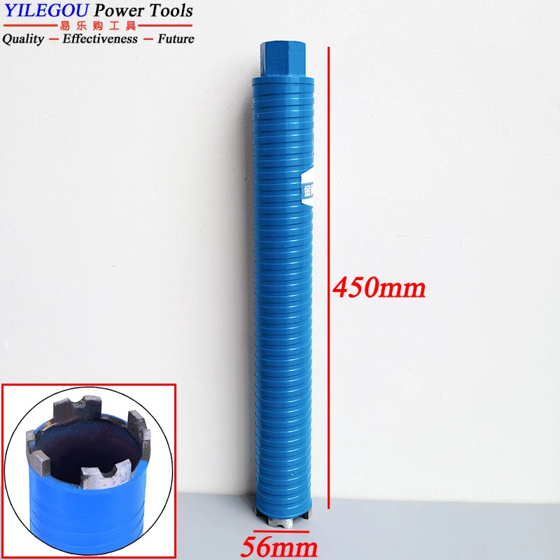 Droge diamantkernbit Diameter 32 40 51 56 63 mm x 450 mm Droge en natte diamantboor voor boren van bakstenen muur, stalen beton.