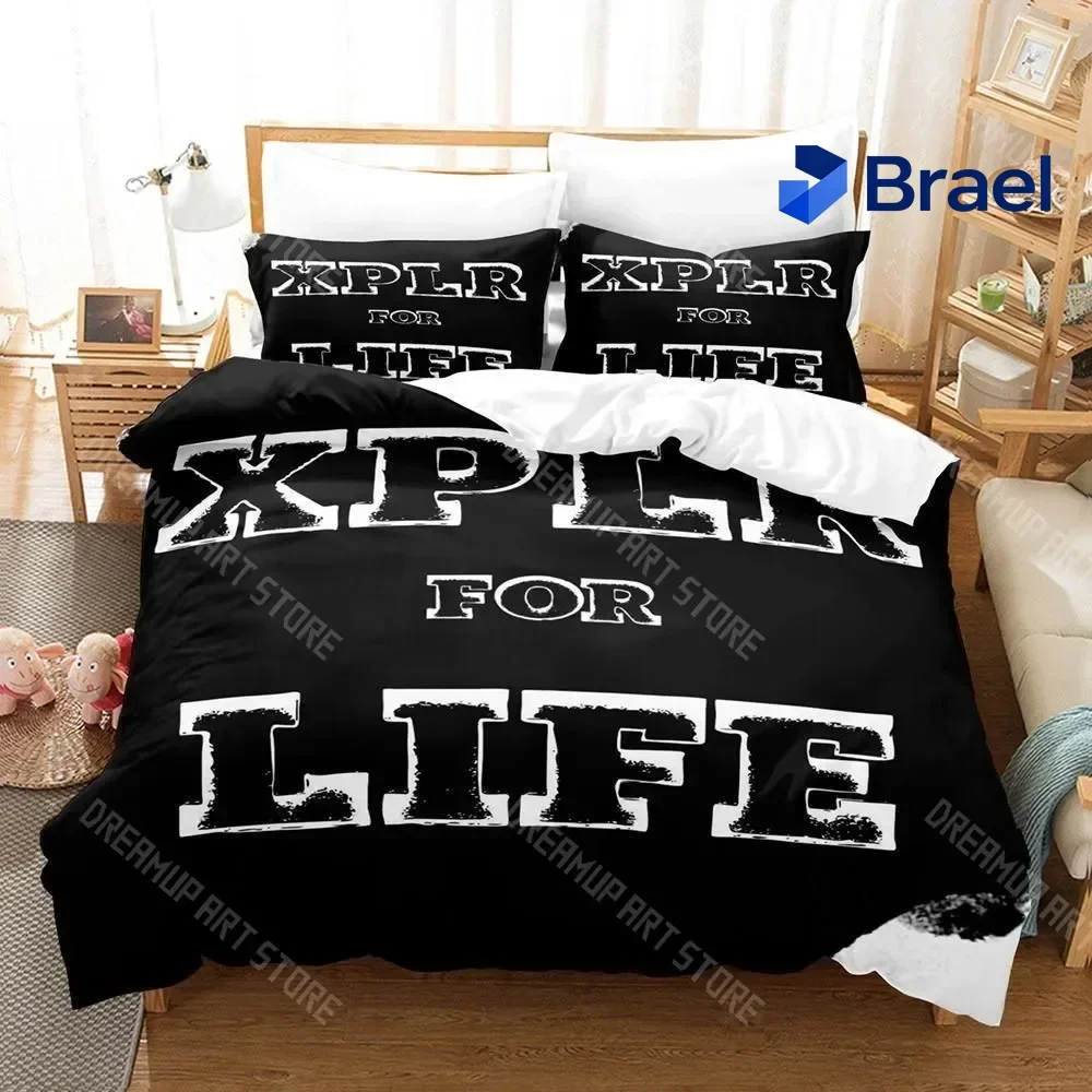 Exquisite 3D Print Fashion XPLR Logo Bedding Set Boys Girls Twin Queen King Size Duvet Cover Pillowcase Bed Boys Adult Bedroom
