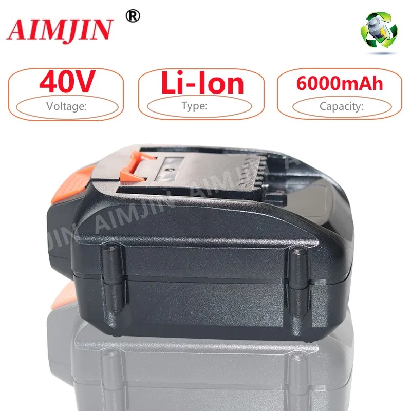 1 piece 40V WA3580 Lithium-Batterie for Worx 40V 6000mAh Replace Batterie WG180 WG280 WG380 WG580 Electric tool Batterie