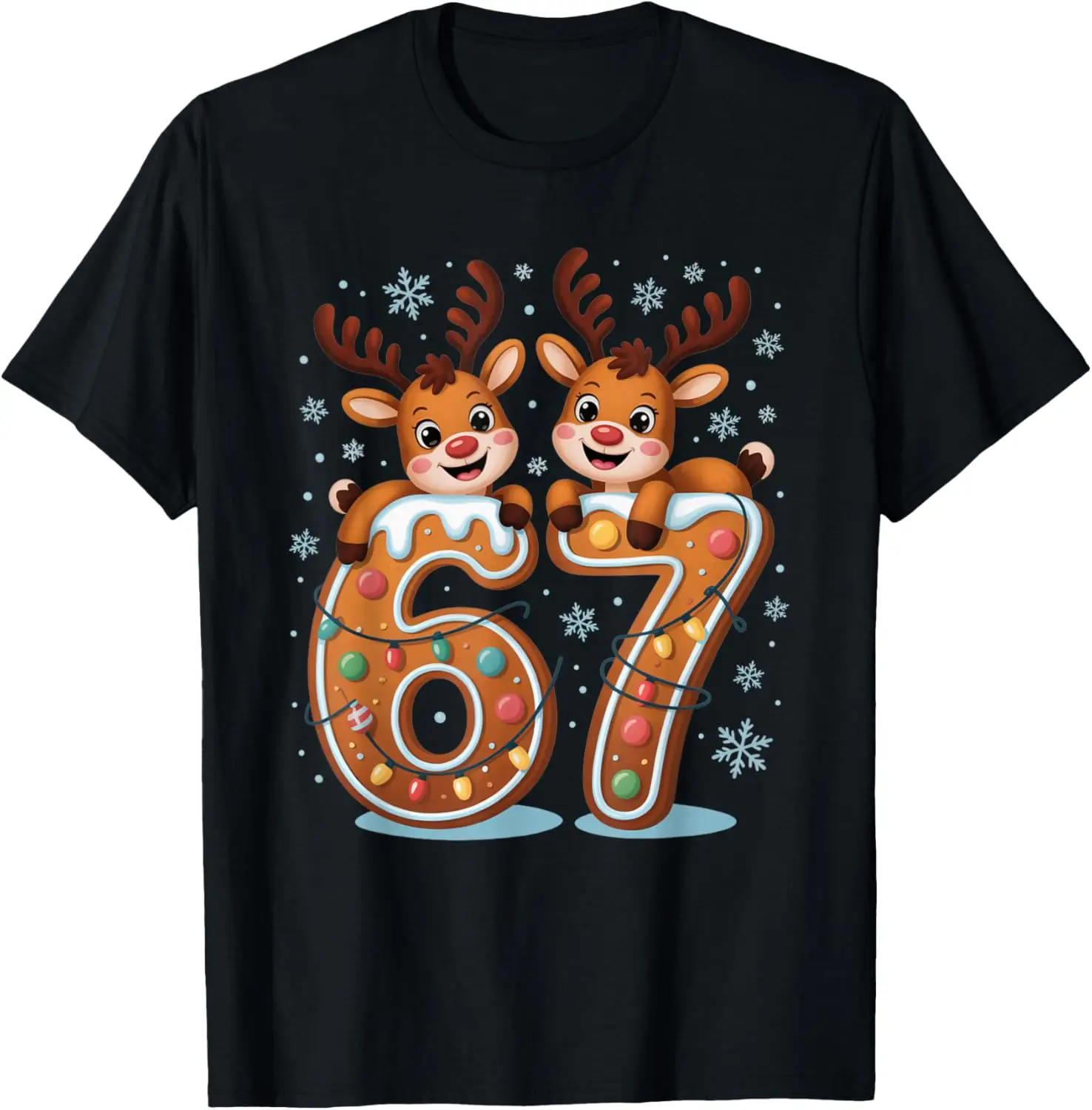 Christmas 67 Funny Xmas Six Seven Ugly Sweater 6-7 T-Shirt Summer Short-Sleeved Breathable Sweat-Wicking Versatile Fashion
