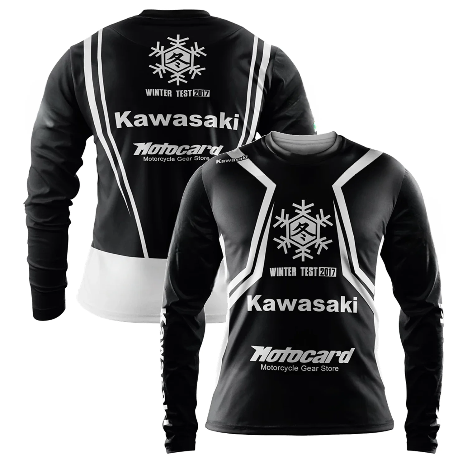 

2017 Kawasaki Winter Racing Rar Long Sleeve T-shirt Newest Outdoor Summer Classic Tee Adults Loose Exercise Motorcycle Jersey