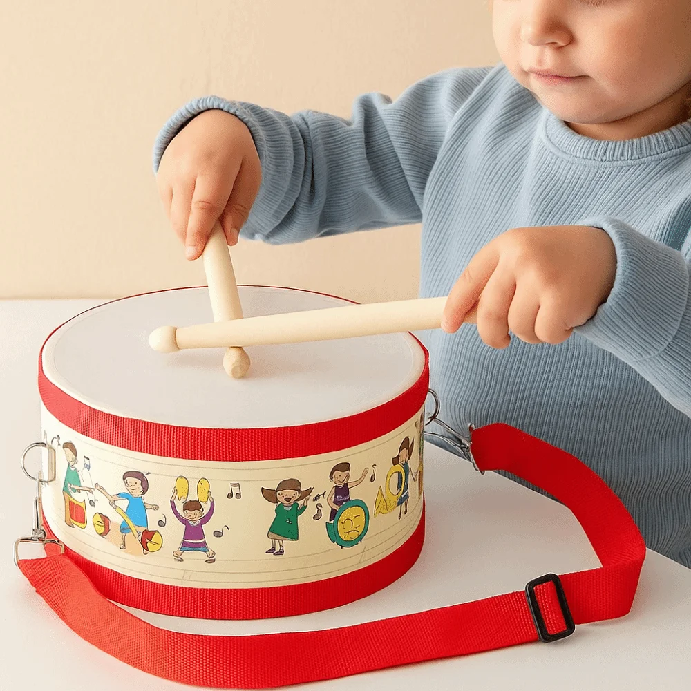 Double Sided Instrument Hand Drum Toys Montessori Percussion Instrument Musical Instrument Toys Beat Learning