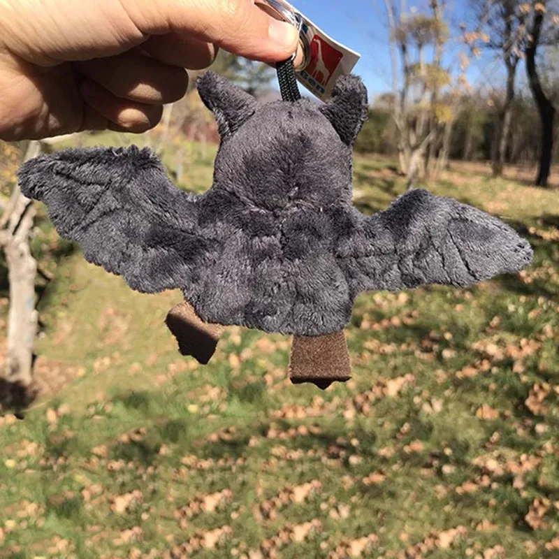 Simulated Animal Black Bat Pendant Bag Decoration Key Ring Chain Wild Nature Zoo Fly Mouse Plush Toy Stuffed Doll Girl Boy Gift