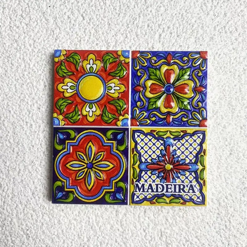 

Portugal Madeira Tourist Souvenir Creative 3D Decorative Tiles3dPainted Refrigerator Magnet Gift
