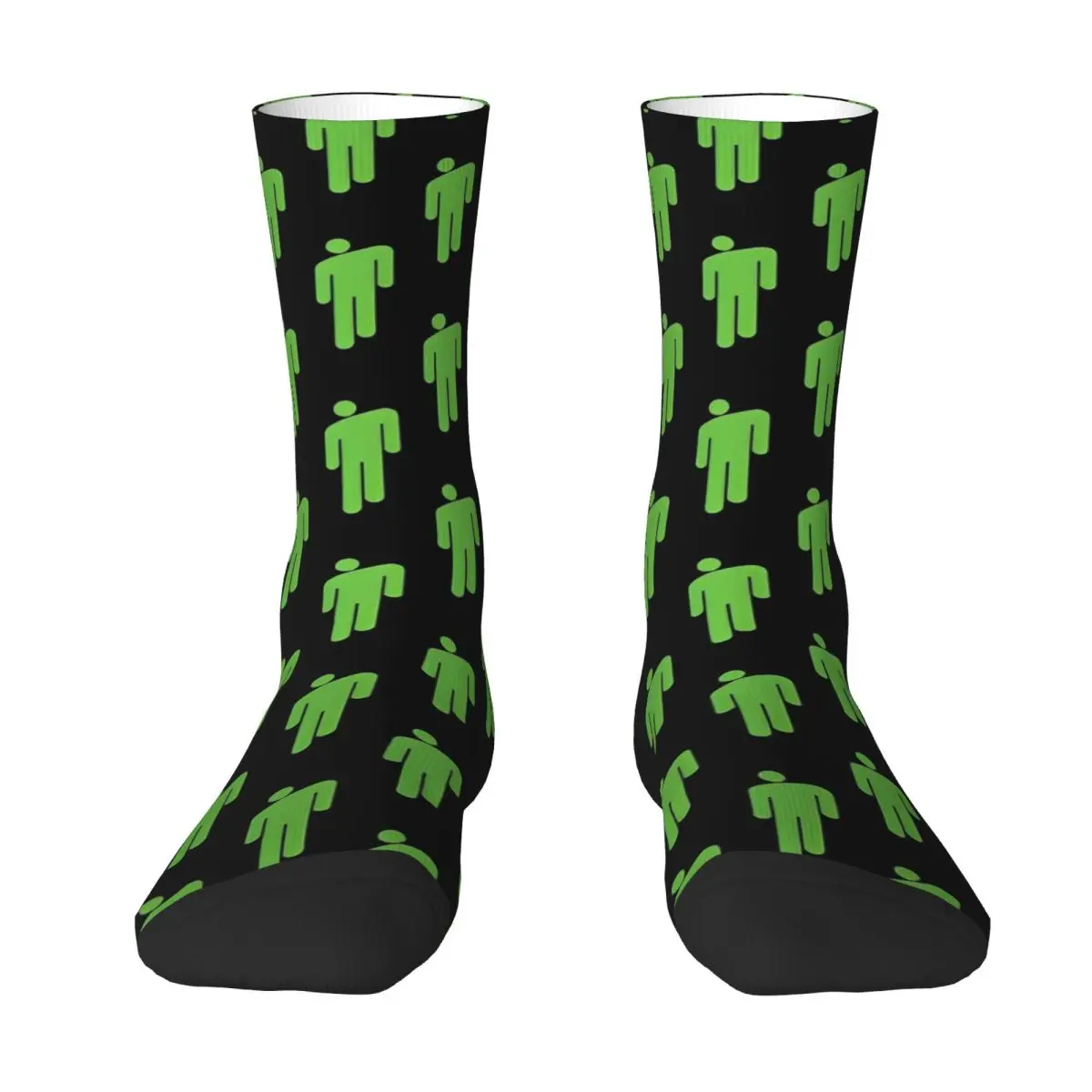 Green Billied Eilishing Logo Socks American Singer Funny Stockings Winter Anti Slip Men\'s Socks Quality Outdoor Sports Socks