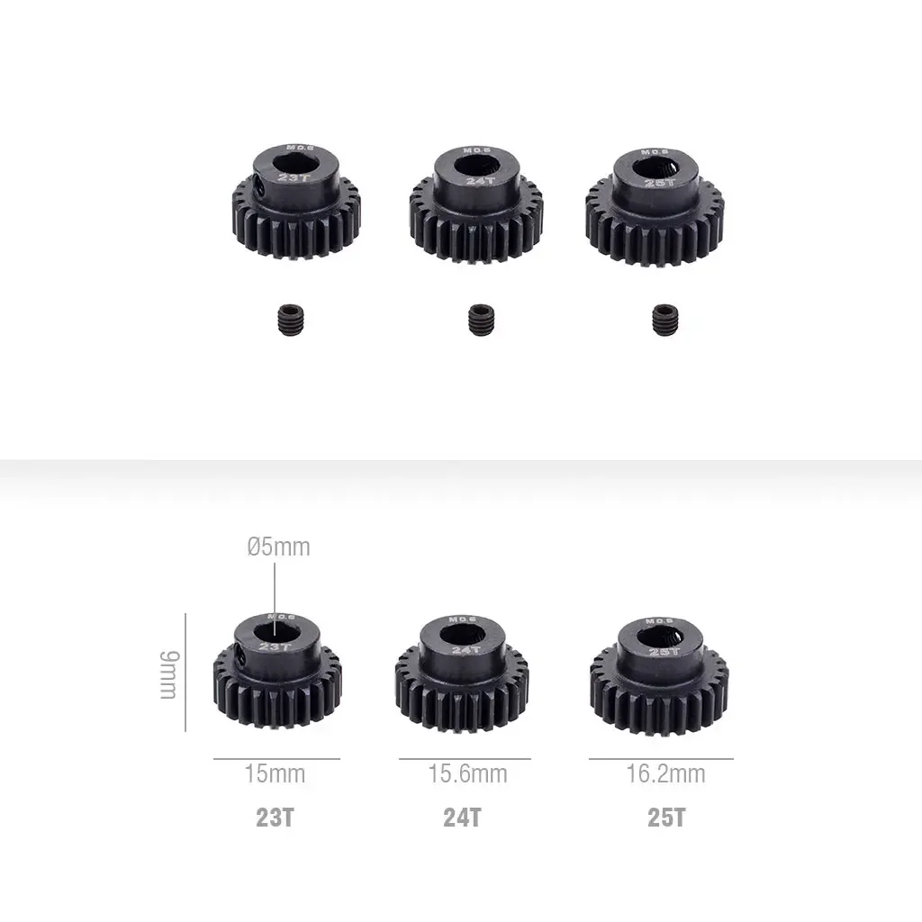 M0.6 17T 18T 19T 20T 21T 22T 23T 24T 25T 26T 27T 28T 5mm SHAFT โลหะ Pinion เหล็กมอเตอร์เกียร์สําหรับ 1/10 RC รถอะไหล่ของเล่น