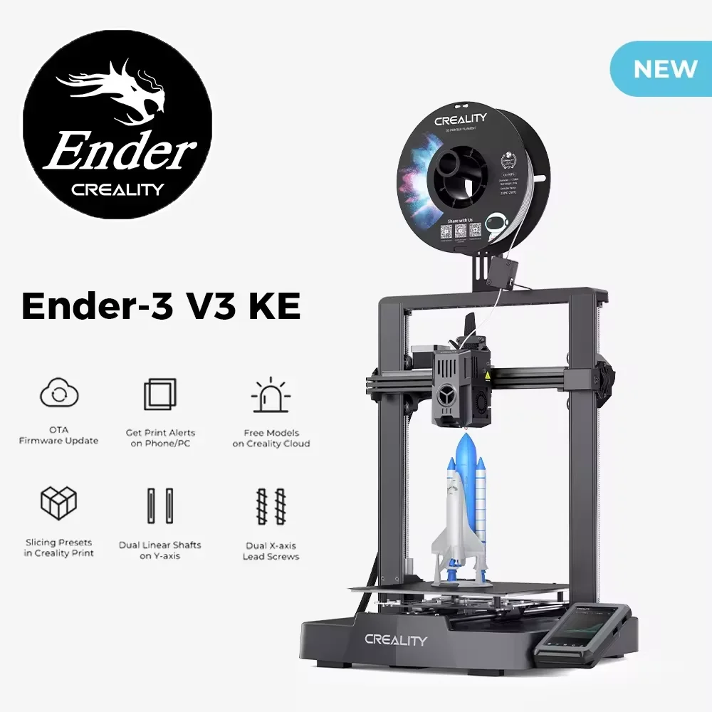 Creality 3D Ender-3 V3 KE actualización de impresora Sprinte extrusora de accionamiento directo manos libres nivelación automática 32 Bits placa base silenciosa