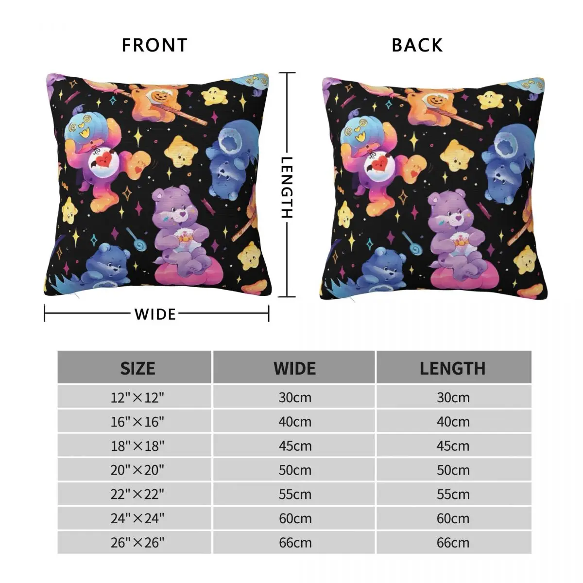 Pillow Cover Care Bears Trick Or Treat Halloween  Cushion Cover Kawaii Pillow Case For Chair Sofa Home Decoration Pillowcases