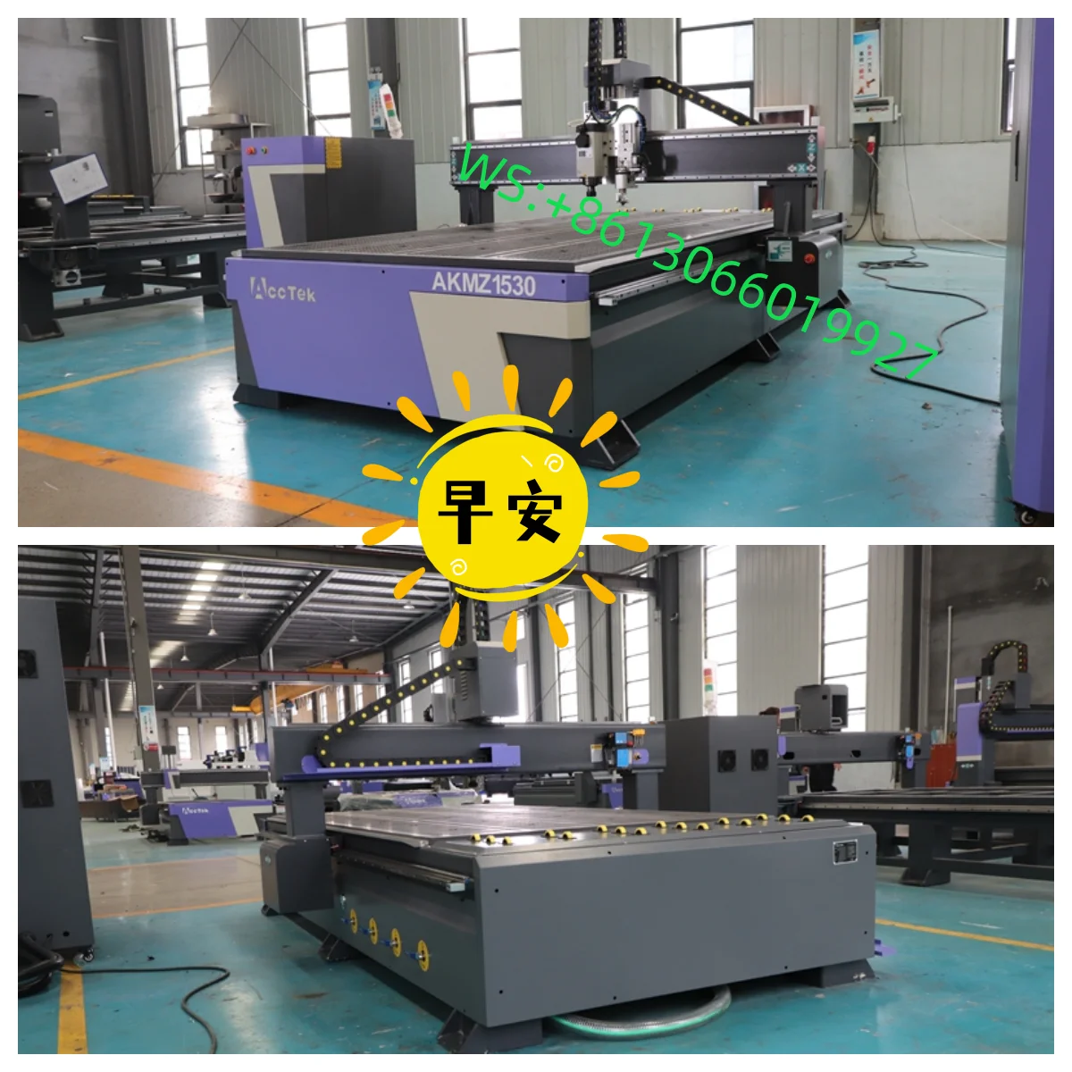 AccTek Cnc Router with Oscillating Cutting Tool Pressure Roller MIlling Tool and CCD for Take Pictures of the Design Pattern
