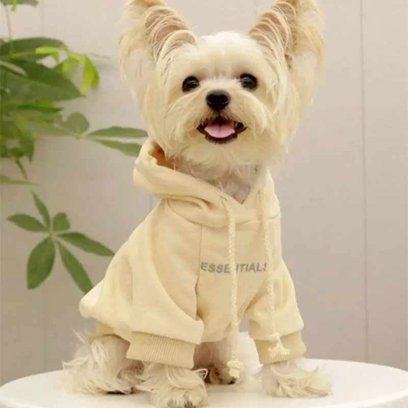 Dog Hoodies Letter Fleece Lined Fall Dog Puppy Sweatshirt Soft Warm Sweater Winter Hooded Clothes for Small Dogs Poodle Maltese