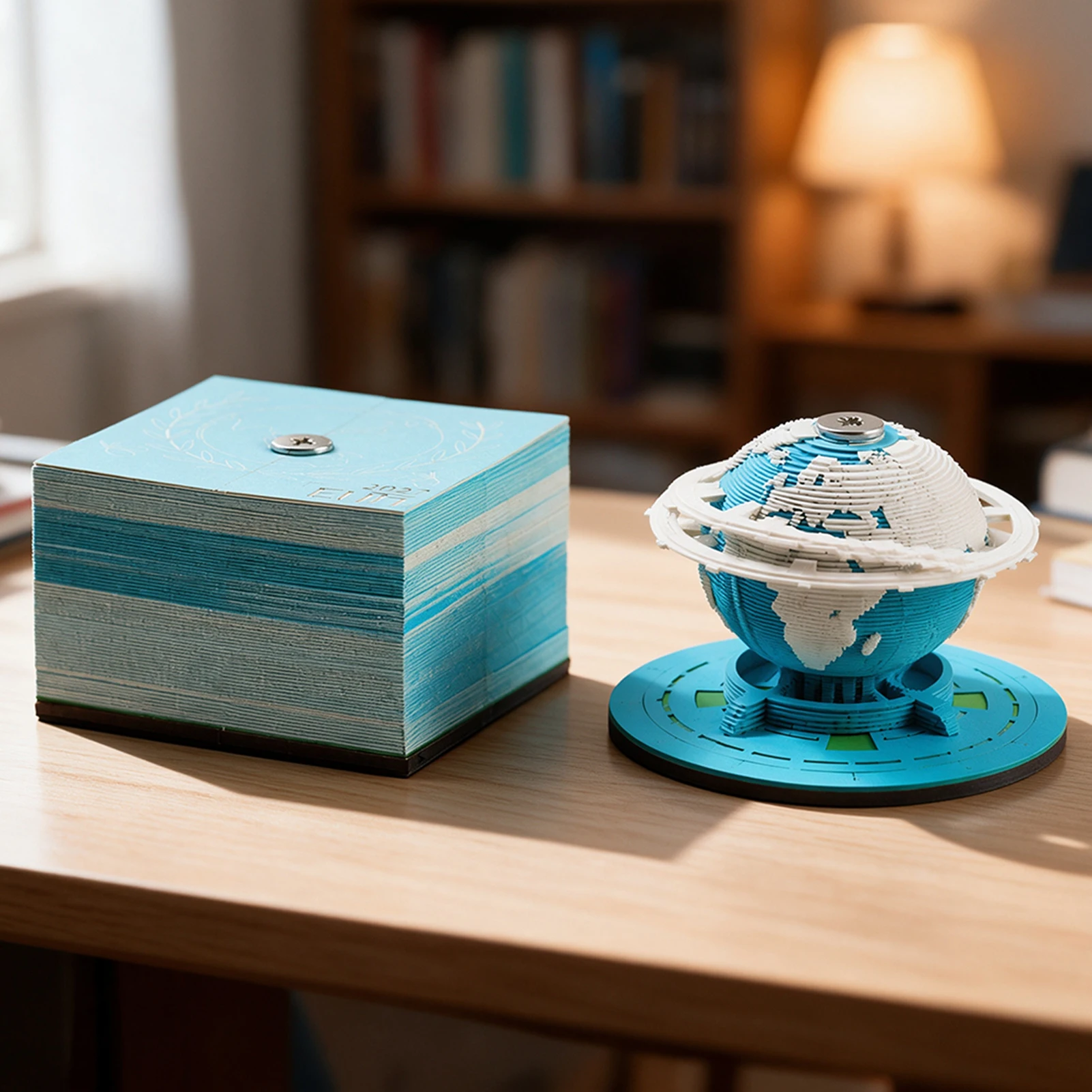 3D Earth Calendar 2027,Novelty Paper Carving Memo Pad,Compact Size Fits Perfectly On Any Office Desk/Bookshelf,Desktop Ornament