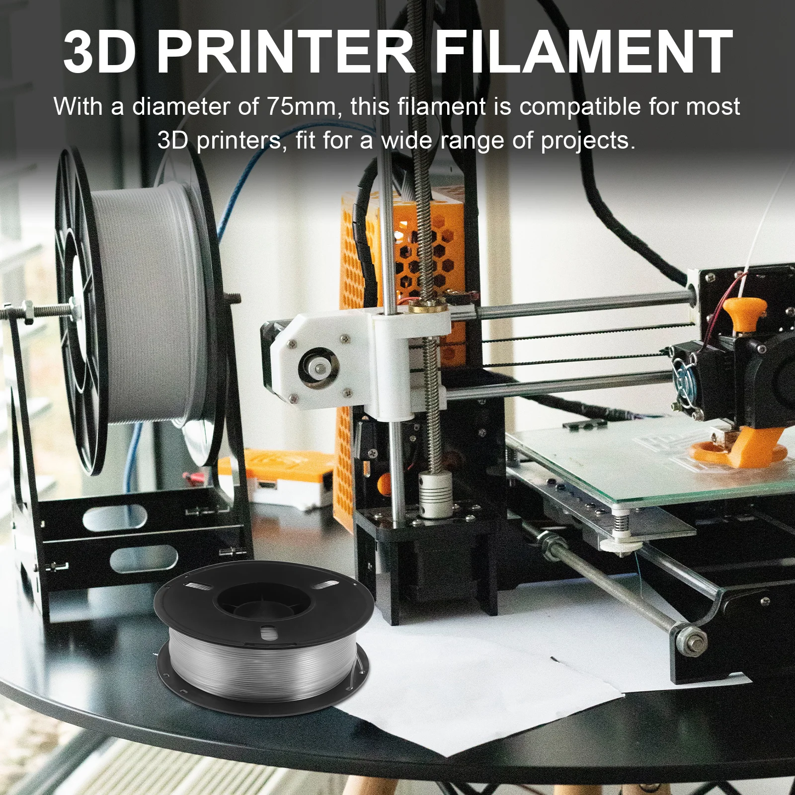 1 Roll 1.75Mm Petg Filament 75Mm Diameter Transparent Printer Filament High Strength For 3D Printing Projects 3D Printer