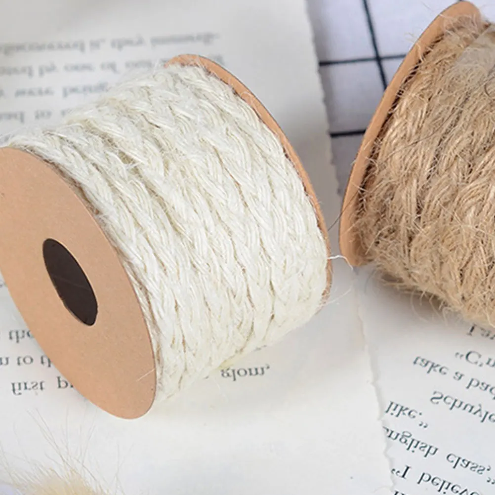 

3pcs 5M Natural Jute Rope Durable Craft Twine For Diy Sewing Scrapbooking Wedding Garden Decoration Fence Bouquet Wrapping White
