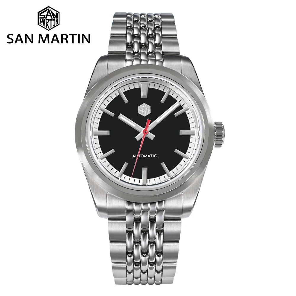 

San Martin New 37mm NH35 Watch For Men Waterproof 20ATM Adjust Clasp BGW-9 Luminous Montre Homme Sports Swim Luxury SN0106-3
