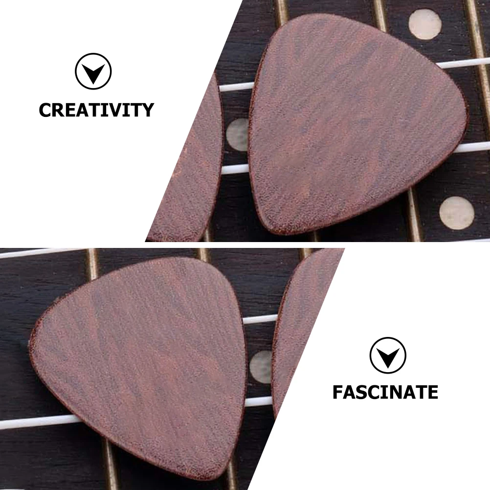 

5pcs Wooden Picks Folk Pick Replacements Portable Guitar Accessories Creative Pattern for Acoustic Electric Guitar Practice