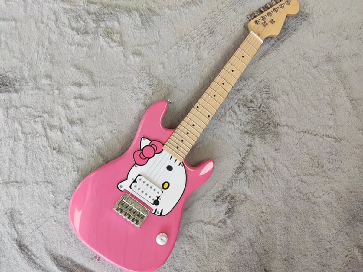 Fast Delivery New Product High Quality Pink Guitar ST H Transducer Maple Guitar