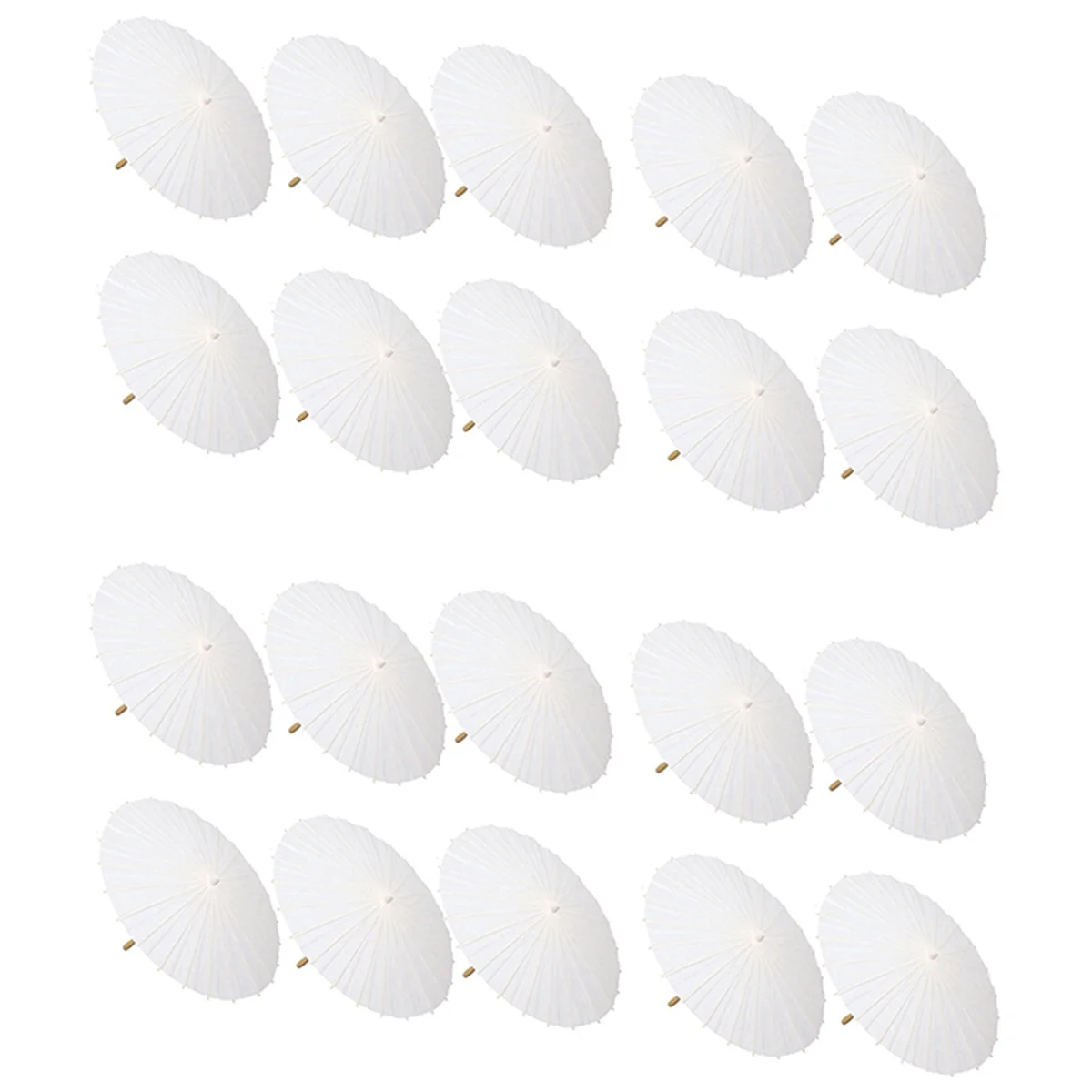 20PCS Paper Parasol Wedding Umbrella Party Favor Bamboo Umbrellas for Bridal Shower Centerpieces Photo Props 23.6Inch