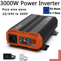 Fchao 1500W Pure Sine Wave Inverter: 3000W Peak Power, 12V to 220V with Remote Controller for Home,RVs