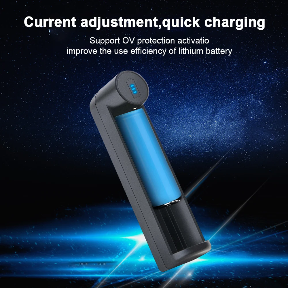

Battery Charger 1 Slot 18650 USB Universal Smart Quick Battery Rechargeable Lithium Battery Charger For 14500 16650 14650 18500