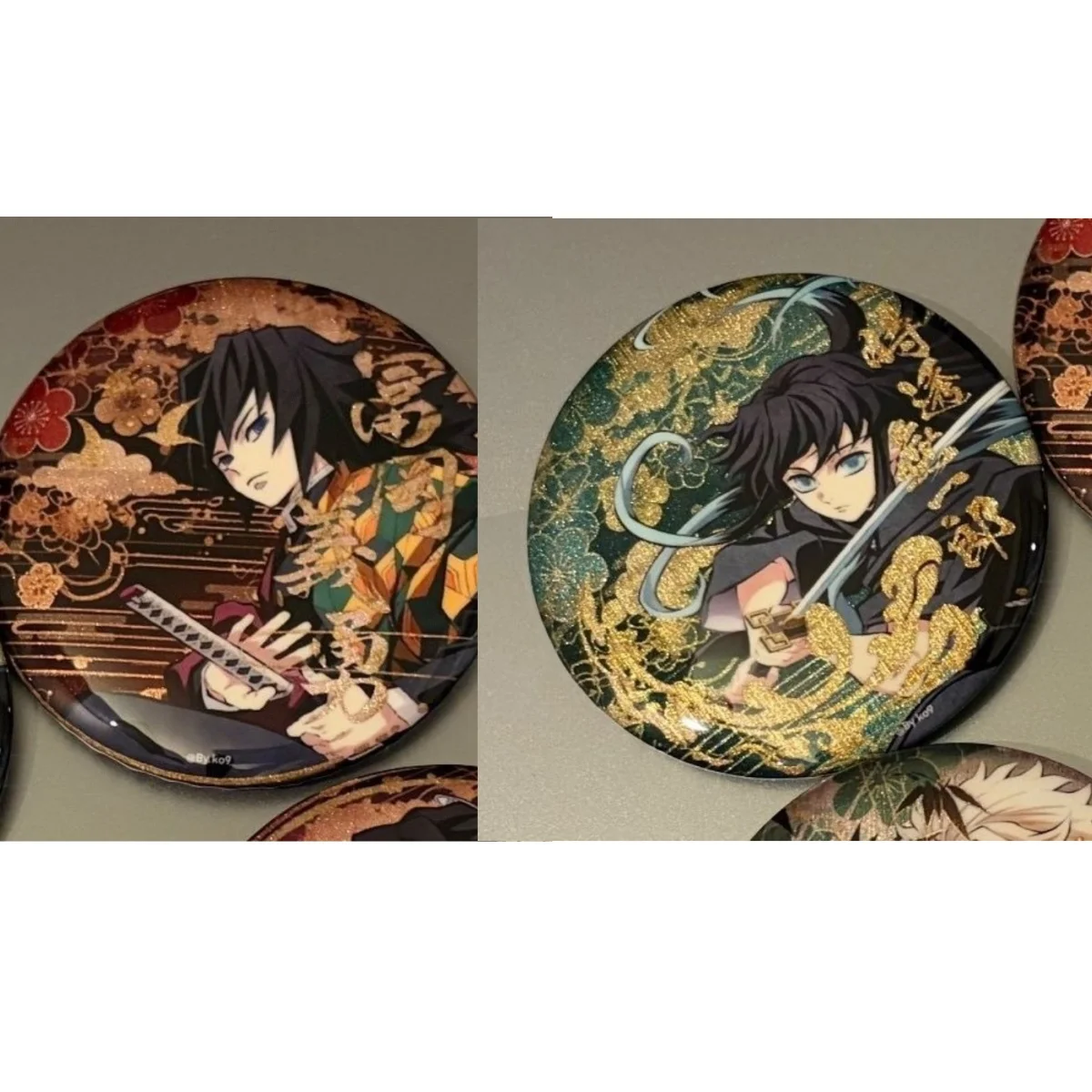 58mm 데몬 슬레이어 블레이드 주변기기 배지, 기유 시노부 캐릭터 브로치, 애니메이션 라펠 핀 장식용 선물