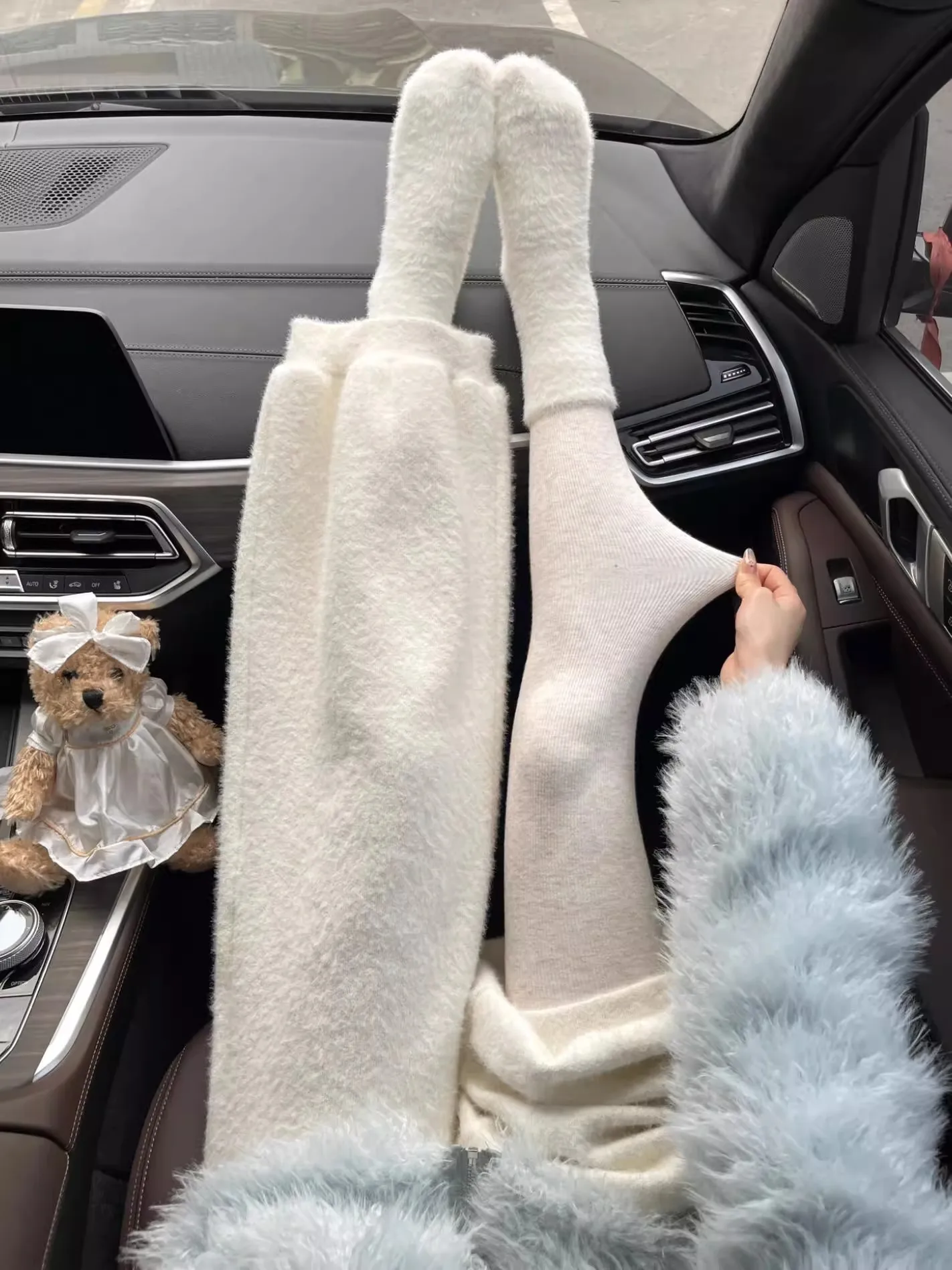 

Oaeal Fce Lined Thi Women's Leggings Elastic Tight Warm Pants Pure Color Versatile Base Layer Trousers for Winter