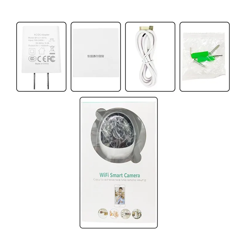 1080P Wireless WiFi High-Definition Camera for Indoor Baby Monitor 180° Wide Angle App Remote Control Two-way Intercom Mini Cam