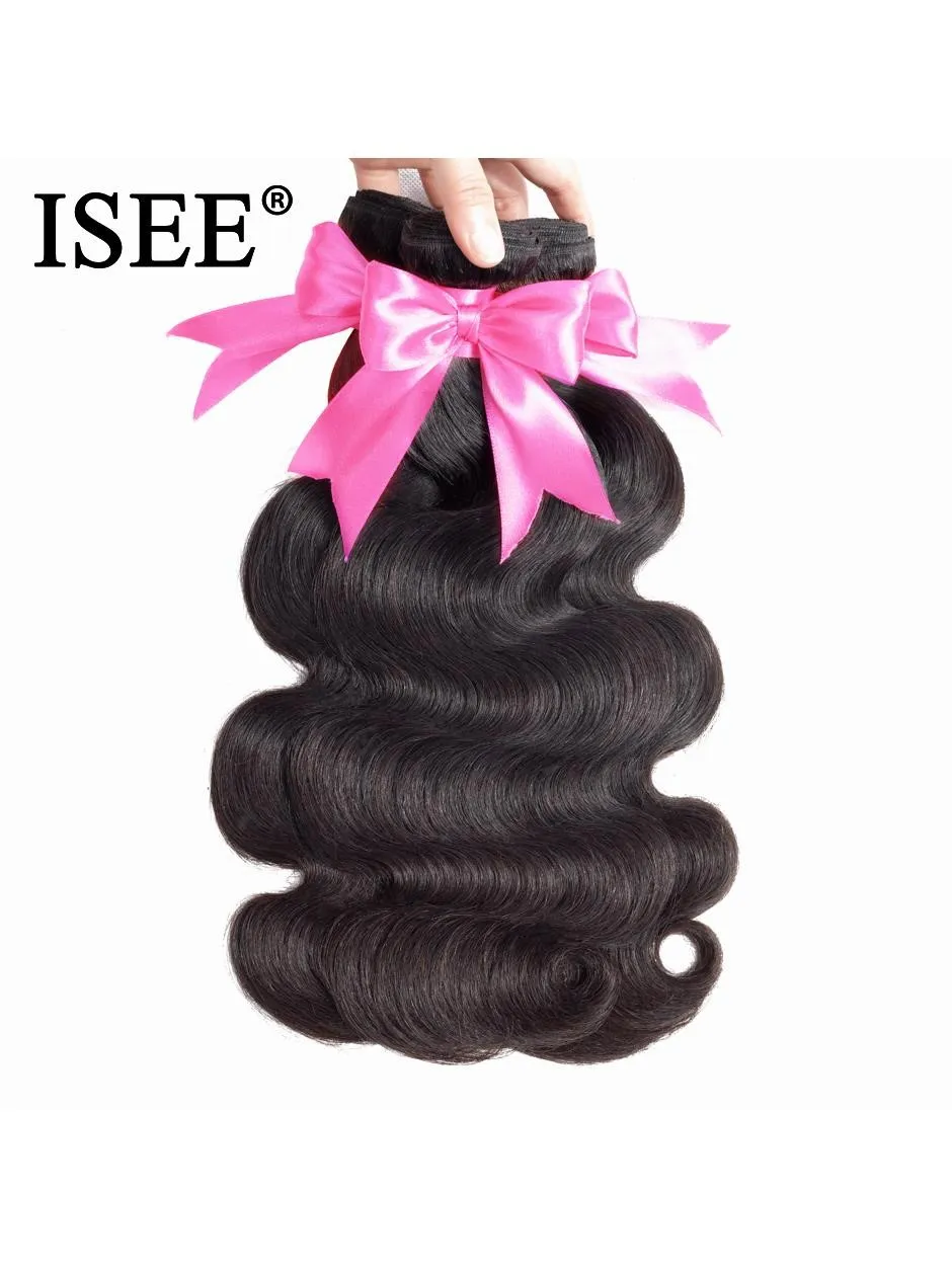 Isee Hair Peruaanse Body Wave Maagdelijke Haarverlenging 100% Onbewerkte Menselijke Haarbundels Geen Wirwar Natuurkleur - afbeelding 2