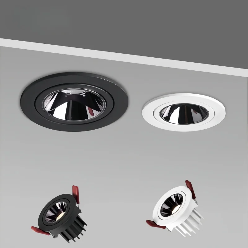 

round dimmable anti-glare LED recessed downlight 7W/12W LED ceiling spotlight adjustable angle spotlight home lighting