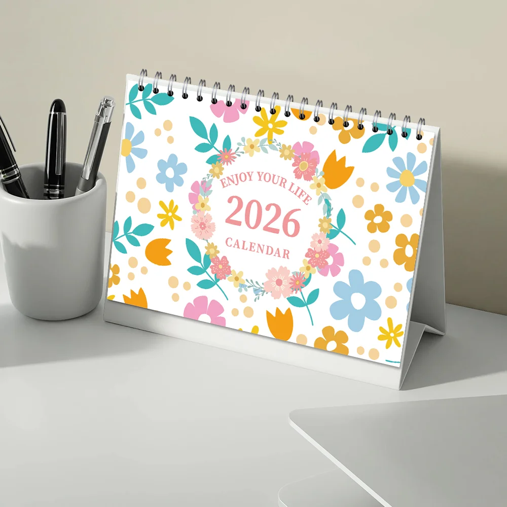 1 قطعة ، تقويم 2026 ، تقويم سطح المكتب الأزهار ، تقويم مكتبي مخطط شهري لمدة 12 شهرًا ، تقويم الحائط ، عيد الميلاد ، هدية الكريسماس #4