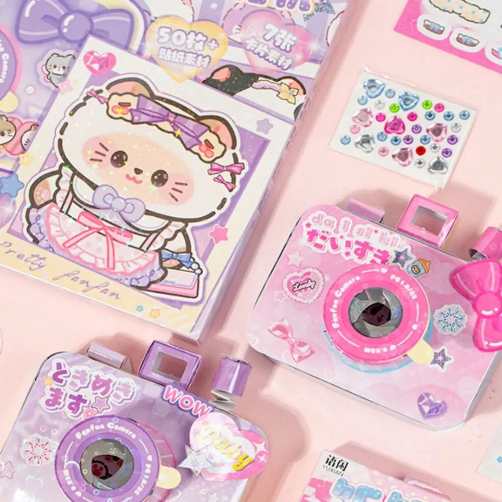 Nowy Projekt Zrób To Sam Zabawka do Przebierania Bez Użycia Nożyka Puzzle Styl Rękodzieło Zabawki DIY Rękodzieło Kamera Naklejki Gry Książeczka Cicha