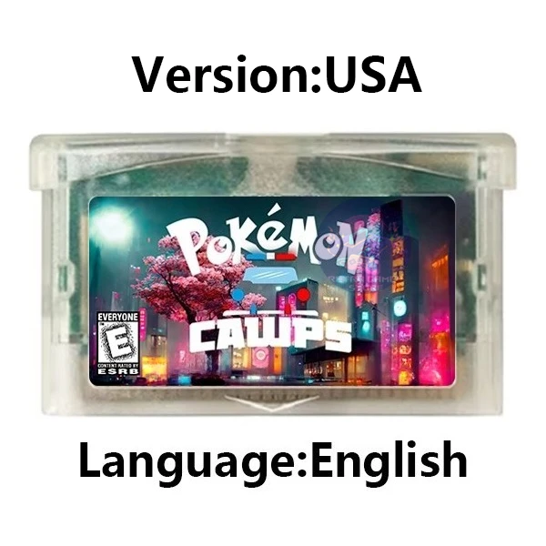 GBA Game Cartridge Pokemon Series Cawps Emerald Seaglass Rouge Opgeladen Geel Lunar Dark Violet Videogameconsolekaart