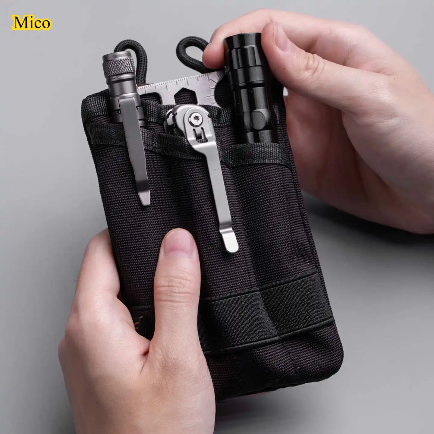 

Kosibate Mini Tactical EDC Bag Molle Waist Bag Outdoor Camping Hiking Outdoor Card Swap Storage Bag