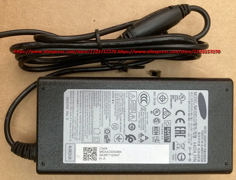 Oryginalny dla SAMSUNG 24V 1.66A 40W AC Adapter A4024-FPN zasilacz Soundbar HW-K551 HW-Q60T HW-550 HW-Q600A ładowarka BN44-00862A