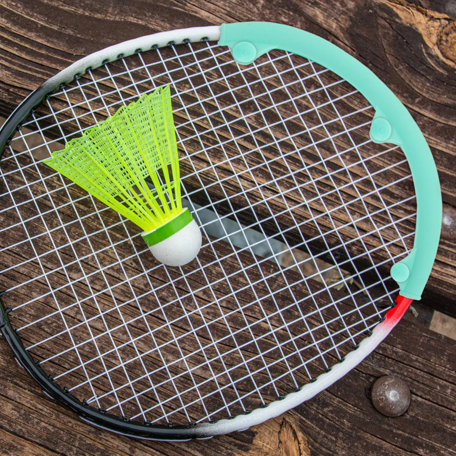 

1 Pair Badminton Racket Head Protector Green Silicone Frame Cover Durable Wear Resistant Removable Racquet Supplies