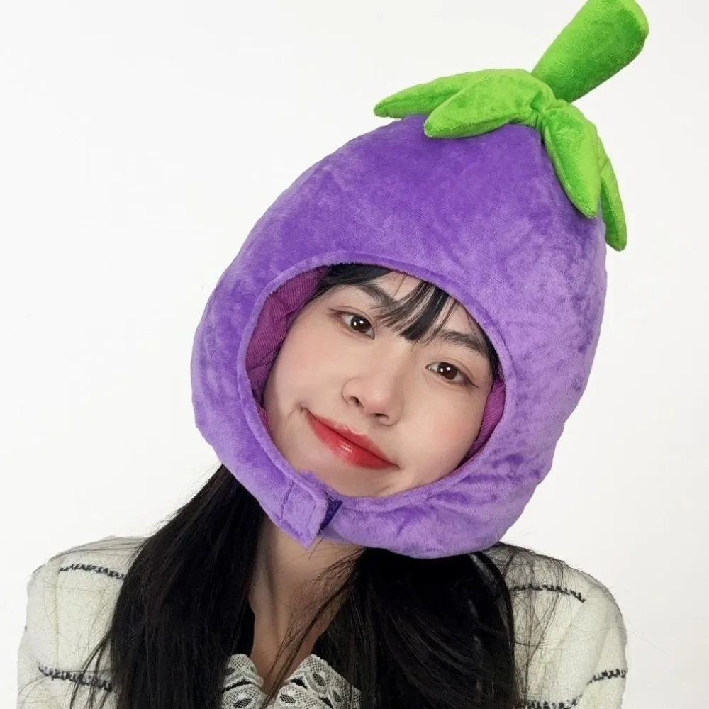 

Blueberry Creative Fruit and Vegetable Hat Playful Soft Nutrition Month Hat Thick Stretchy Pullover Cap Kids Adults