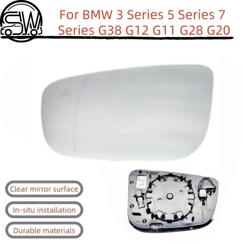 Rearview Mirror Glass With Blind Spot For BMW 3 Series 5 Series 7 Series G38 G12 G11 G28 G20 .