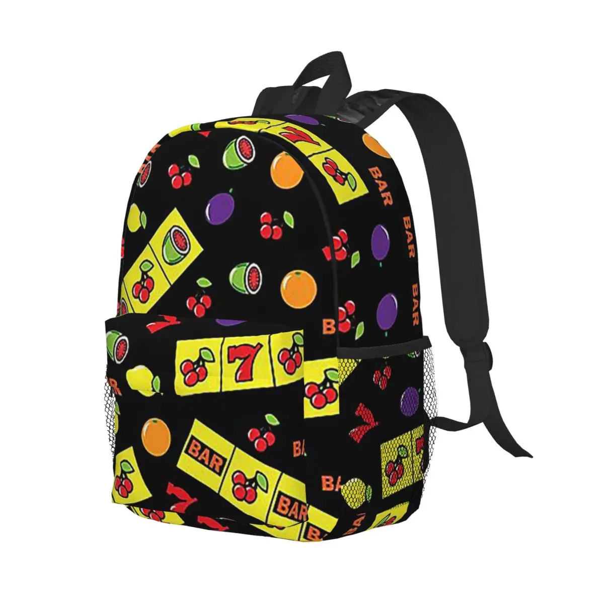 Casino Lucky Slots Cherry Melon Lemon Fruit Rucksack für Studenten, Jungen, Mädchen, Büchertasche, für Männer und Frauen, Schultasche, Laptop-Umhängetaschen