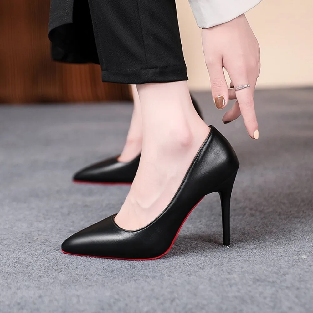 Sexy and Fashionable Women's High Heels for Spring and Autumn, 2024 Women's Black Shallow Mouth Slim High Heels, Sizes 34-43 image 2