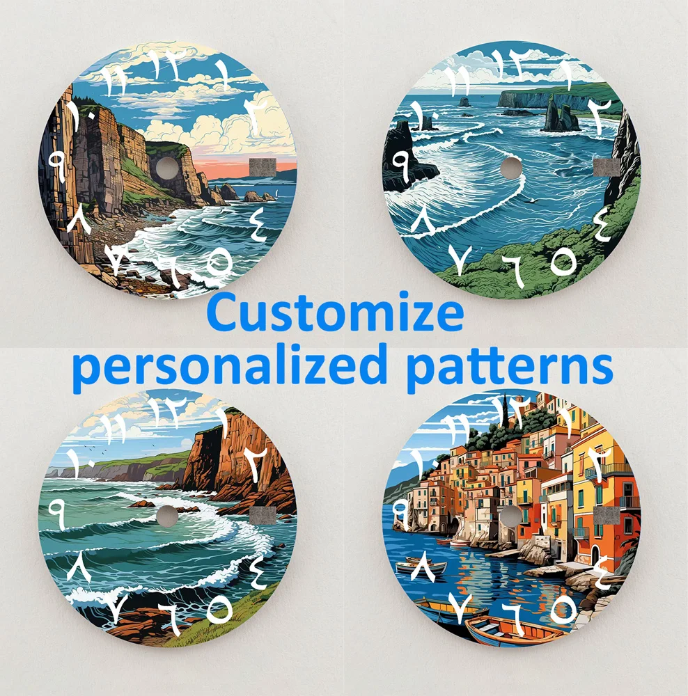 Циферблат NH35, морской циферблат, 28,5 мм, циферблат с арабскими цифрами, циферблат NH36, подходит для часов NH35/36, запасные части для часов с индивидуальным рисунком, логотип