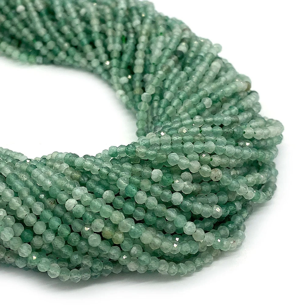 Natural Stone Green Aventurine Beads 2/3/4mm High-Quality Facet Beads for Jewelry Making DIY Necklace Bracelet Beads Accessories