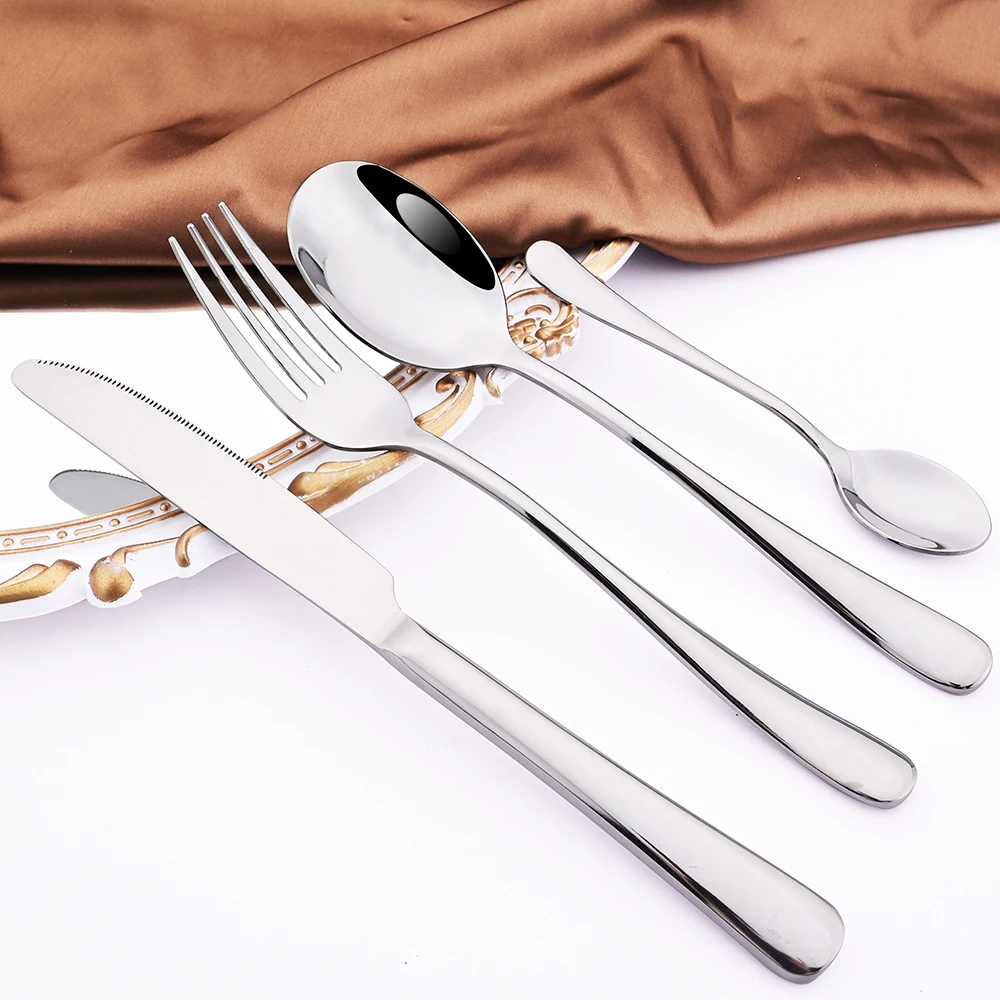 4/8/16/24Pcs Luxury Classic Dinnerware Set Stainless Steel Cutlery Set Knife Fork Coffee Spoon Silverware Western Tableware Set