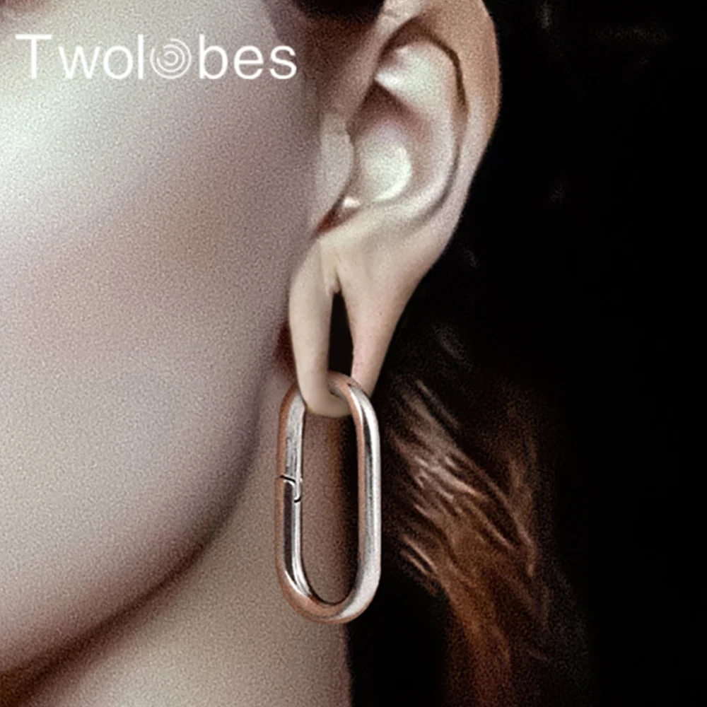 Twolobes 2PCS New Oval Ear Weights Hangers 316 Stainless Steel For Stretched Lobe Piercing Women Body Jewelry Gauges