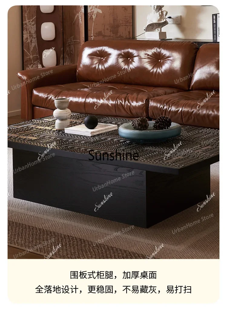 

Villa Retro Coffee Tables Carving Minimalist Design Fashion Hotel Coffee Tables Office Advanced Home Furniture Couchtisch Ls40cj