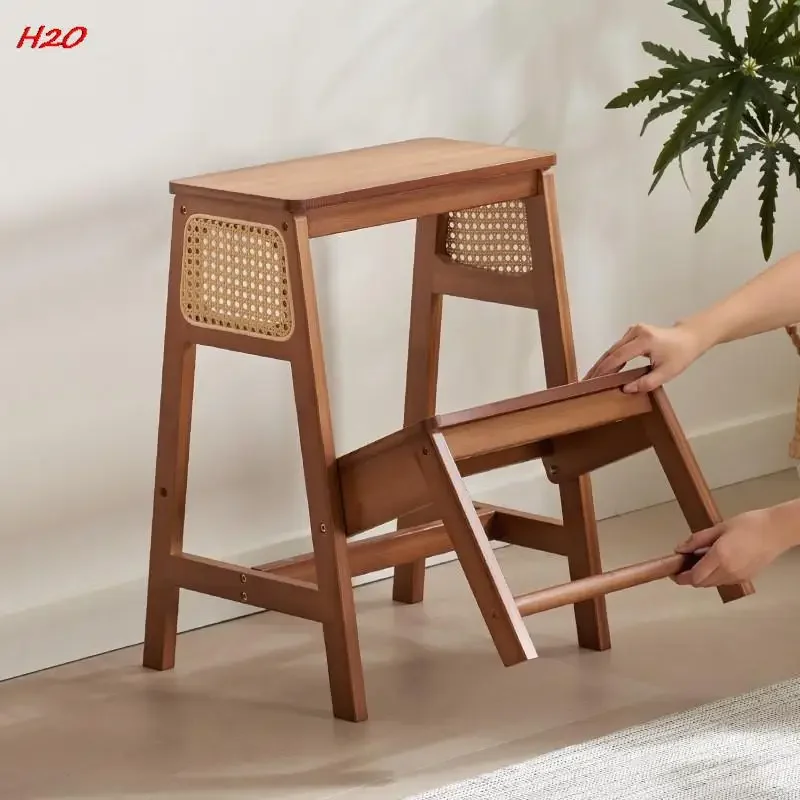 Ladder Bamboo Household Ascending Stool Bench Pedal Steps