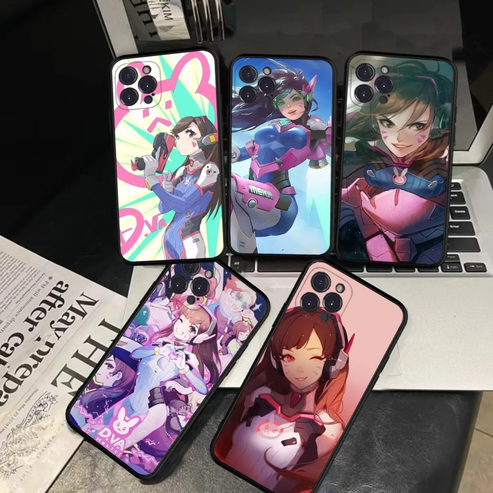 O-Overwatchs-Caixa de telefone DVA Game, capa de silicone macia para iPhone 15, 14, 13, 12, 11 Pro Mini, XS MAX, 8, 7, 6 Plus, X, XR