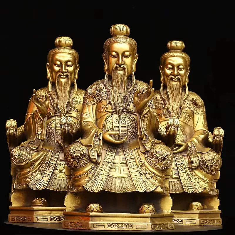 

Brass Sanqing Taoist Set Home Decoration Metal Decoration Desktop Decoration Gifts One Piece Dropshipping Practical Decoration